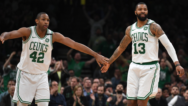 Philadelphia 76ers forward Al Horford and New York Knicks forward Marcus Morris