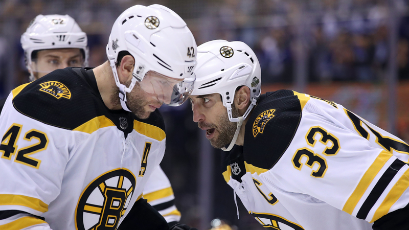 Boston Bruins' David Backes And Zdeno Chara