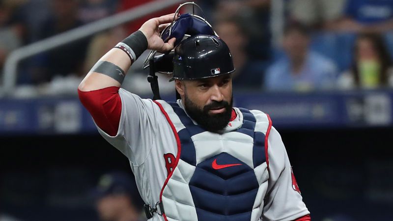 Boston Red Sox catcher Sandy Leon