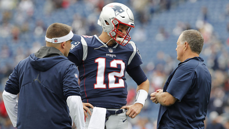 New England Patriots quarterback Tom Brady and head coach Bill Belichick
