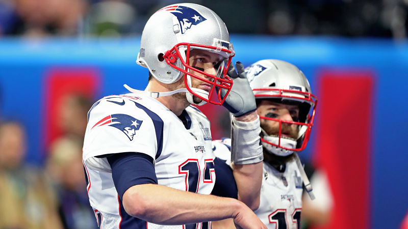 New England Patriots quarterback Tom Brady and wide receiver Julian Edelman