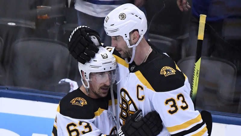 Boston Bruins Winger Brad Marchand And Defenseman Zdeno Chara