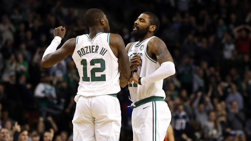 Boston Celtics Terry Rozier, Kyrie Irving