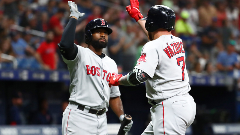 Boston Red Sox's Jackie Bradley Jr. And Christian Vazquez