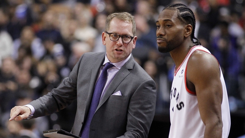 Raptors coach Nick Nurse, forward Kawhi Leonard
