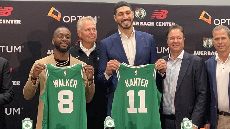 Boston Celtics guard Kemba Walker and center Enes Kanter