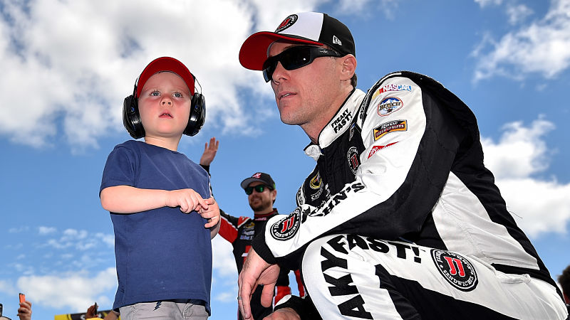 Kevin Harvick and son Keelan