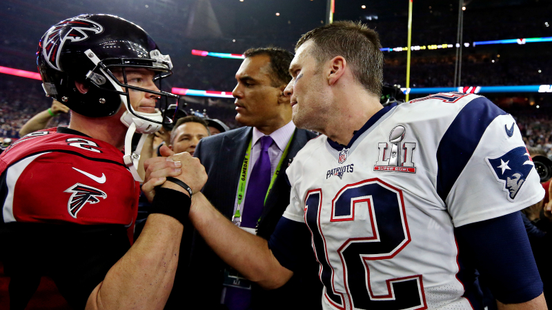 Atlanta Falcons quarterback Matt Ryan, New England Patriots quarterback Tom Brady
