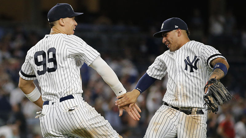 New York Yankees outfielder Aaron Judge and infielder Gleyber Torres