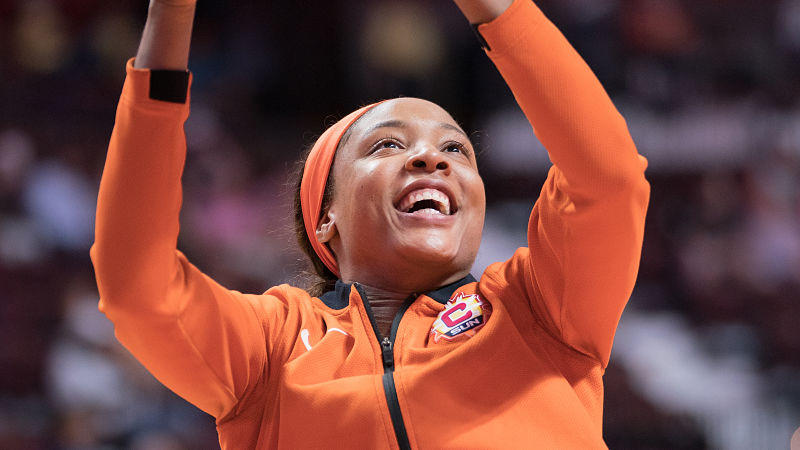 Former Connecticut Sun center Kristine Anigwe