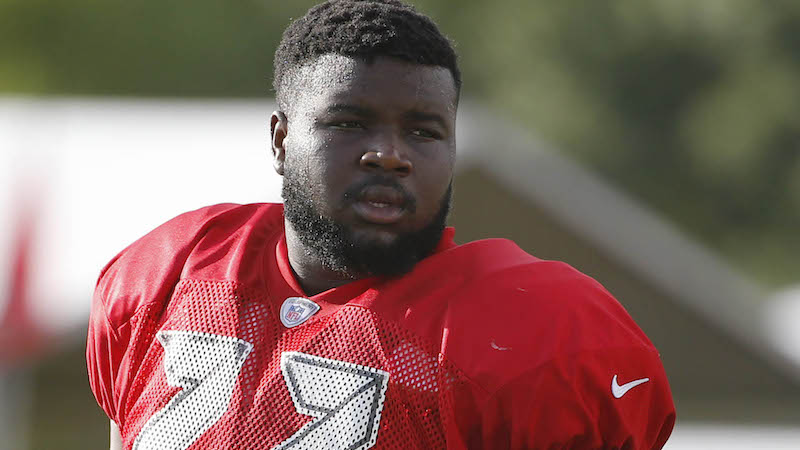 Patriots offensive lineman Caleb Benenoch