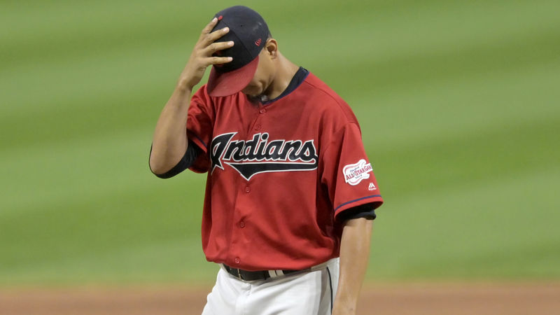 Cleveland Indians relief pitcher Carlos Carrasco