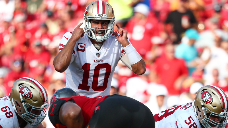 San Francisco 49ers quarterback Jimmy Garoppolo (10)