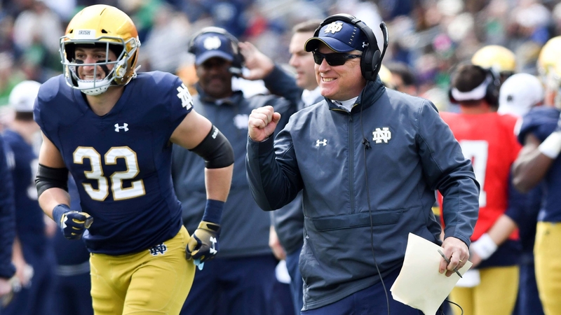 Notre Dame Fighting Irish offensive line coach Jeff Quinn
