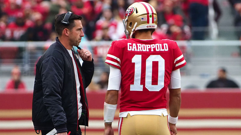 San Francisco 49ers head coach Kyle Shanahan and quarterback Jimmy Garoppolo