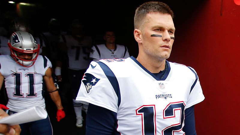 New England Patriots wide receiver Julian Edelman and quarterback Tom Brady