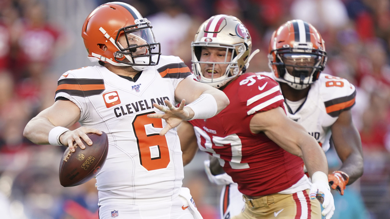 49ers DL Nick Bosa, Browns QB Baker Mayfield
