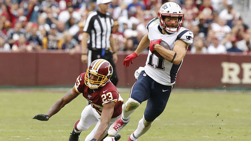 Washington Redskins cornerback Quinton Dunbar and New England Patriots wide receiver Julian Edelman