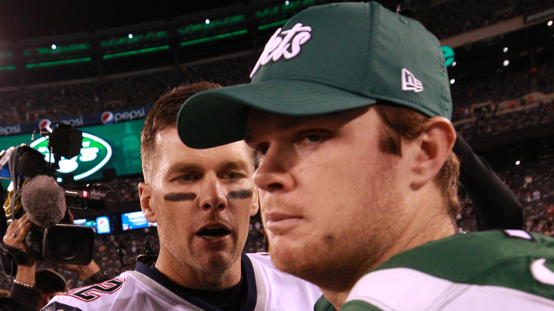 Jets QB Sam Darnold, Patriots QB Tom Brady