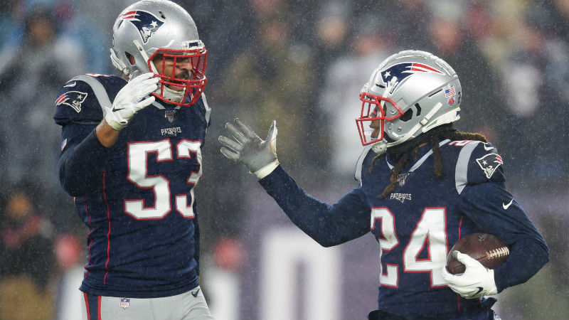 New England Patriots linebacker Kyle Van Noy and cornerback Stephon Gilmore