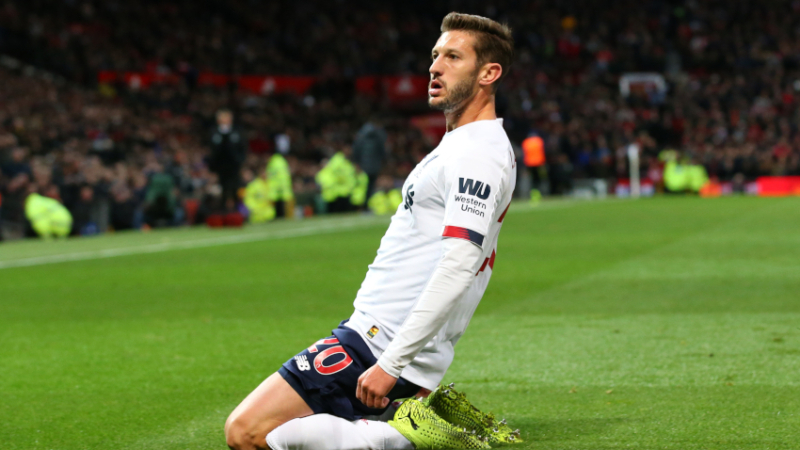 Liverpool midfielder Adam Lallana