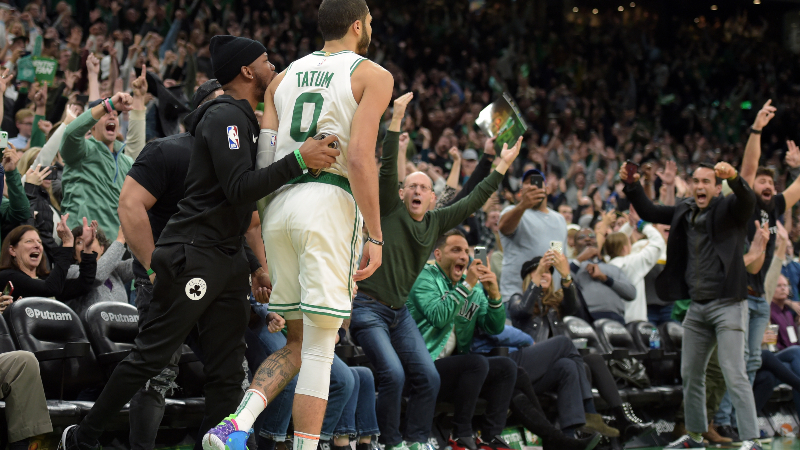 Boston Celtics forward Jayson Tatum (0)