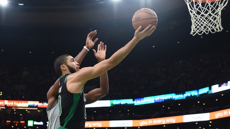 Boston Celtics forward Jayson Tatum (0)