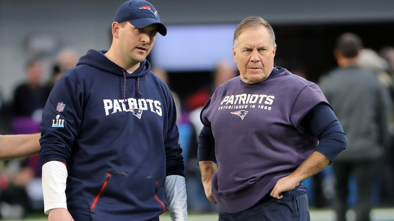 Patriots coaches Joe Judge, Bill Belichick