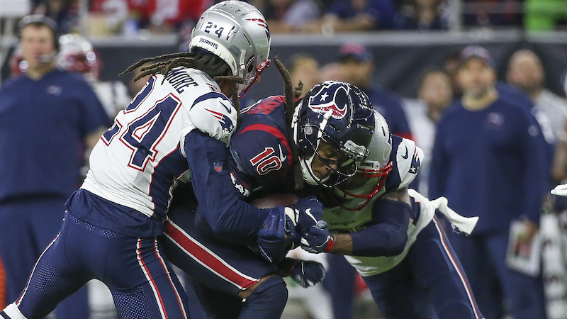 Patriots cornerback Stephon Gilmore, Texans wide receiver DeAndre Hopkins