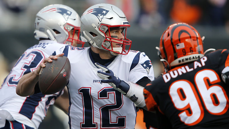 New England Patriots quarterback Tom Brady and Cincinnati Bengals defensive lineman Carlos Dunlap