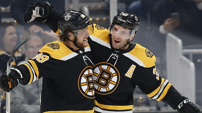 Boston Bruins' Patrice Bergeron & David Pastrnak