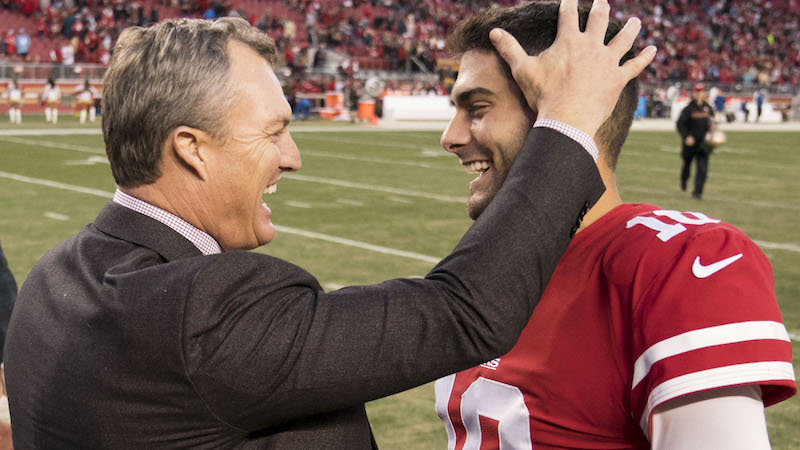 49ers general manager John Lynch, quarterback Jimmy Garoppolo
