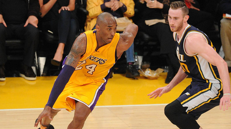 Former Los Angeles Lakers guard Kobe Bryant and Boston Celtics forward Gordon Hayward