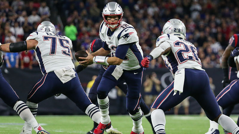 New England Patriots quarterback Tom Brady and running back James White