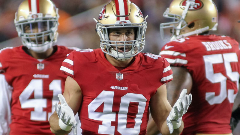 San Francisco 49ers defensive back Vinnie Sunseri