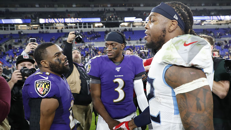 Baltimore Ravens running back Mark Ingram and Tennessee Titans running back Derrick Henry