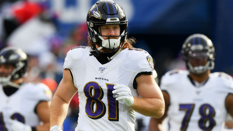 Baltimore Ravens tight end Hayden Hurst