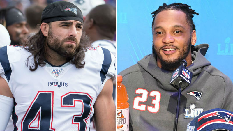 Patriots safeties Nate Ebner, Patrick Chung