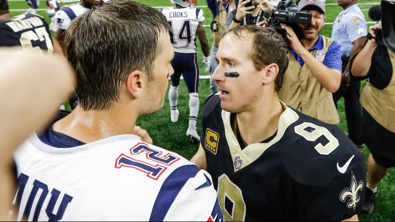Tampa Bay Buccaneers quarterback Tom Brady and New Orleans Saints quarterback Drew Brees