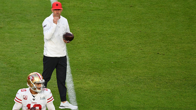 San Francisco 49ers quarterback Jimmy Garoppolo and head coach Kyle Shanahan