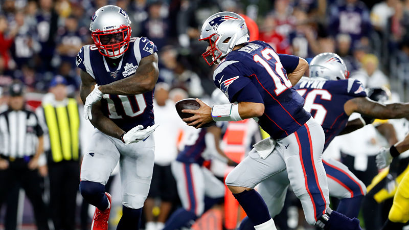 NFL wide receiver Josh Gordon and quarterback Tom Brady