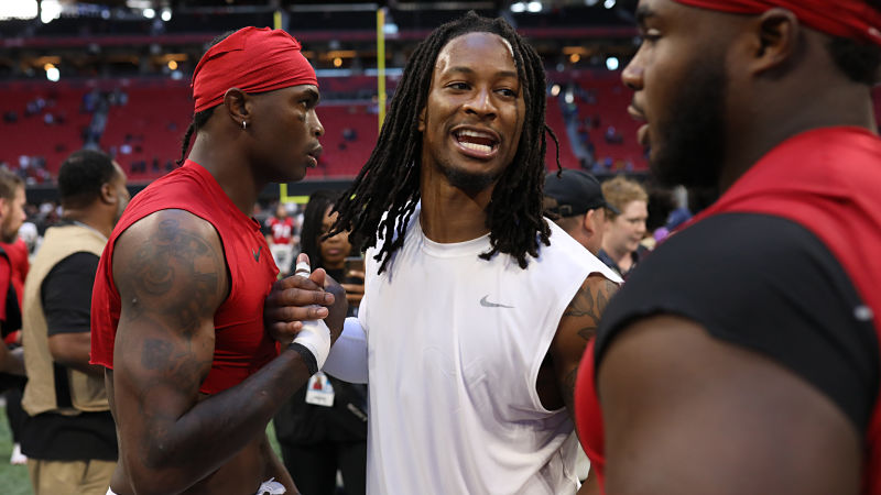 Atlanta Falcons wide receiver Julio Jones and running back Todd Gurley
