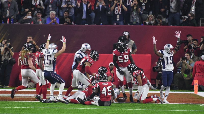 New England Patriots and Atlanta Falcons players