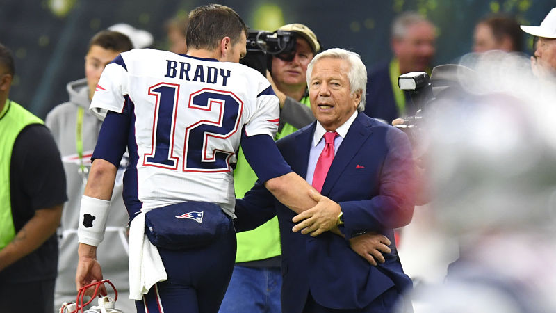 New England Patriots quarterback Tom Brady and owner Robert Kraft