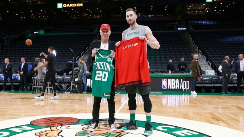 Boston Celtics forward Gordon Hayward, former tennis pro John McEnroe
