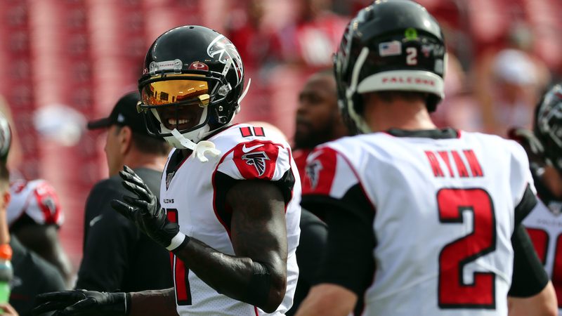 Atlanta Falcons receiver Julio Jones and quarterback Matt Ryan
