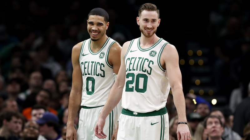 Boston Celtics forwards Jayson Tatum and Gordon Hayward