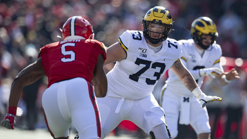 Michigan offensive tackle Jalen Mayfield