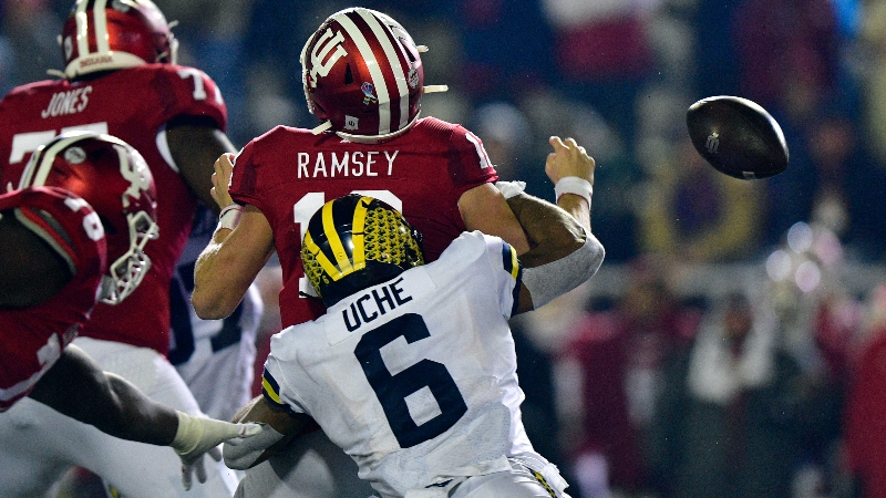 New England Patriots linebacker Josh Uche (6)