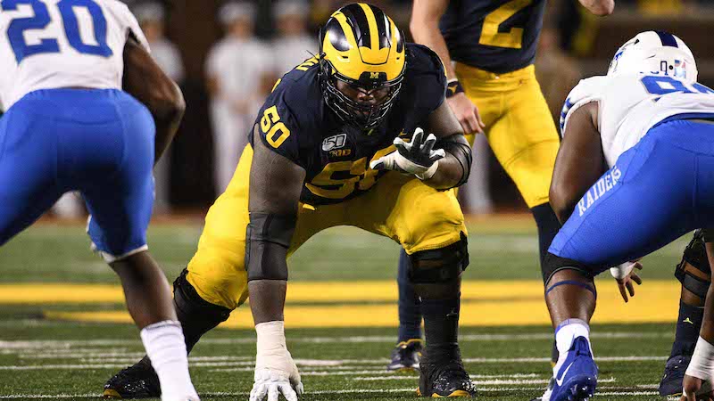 Patriots guard Michael Onwenu